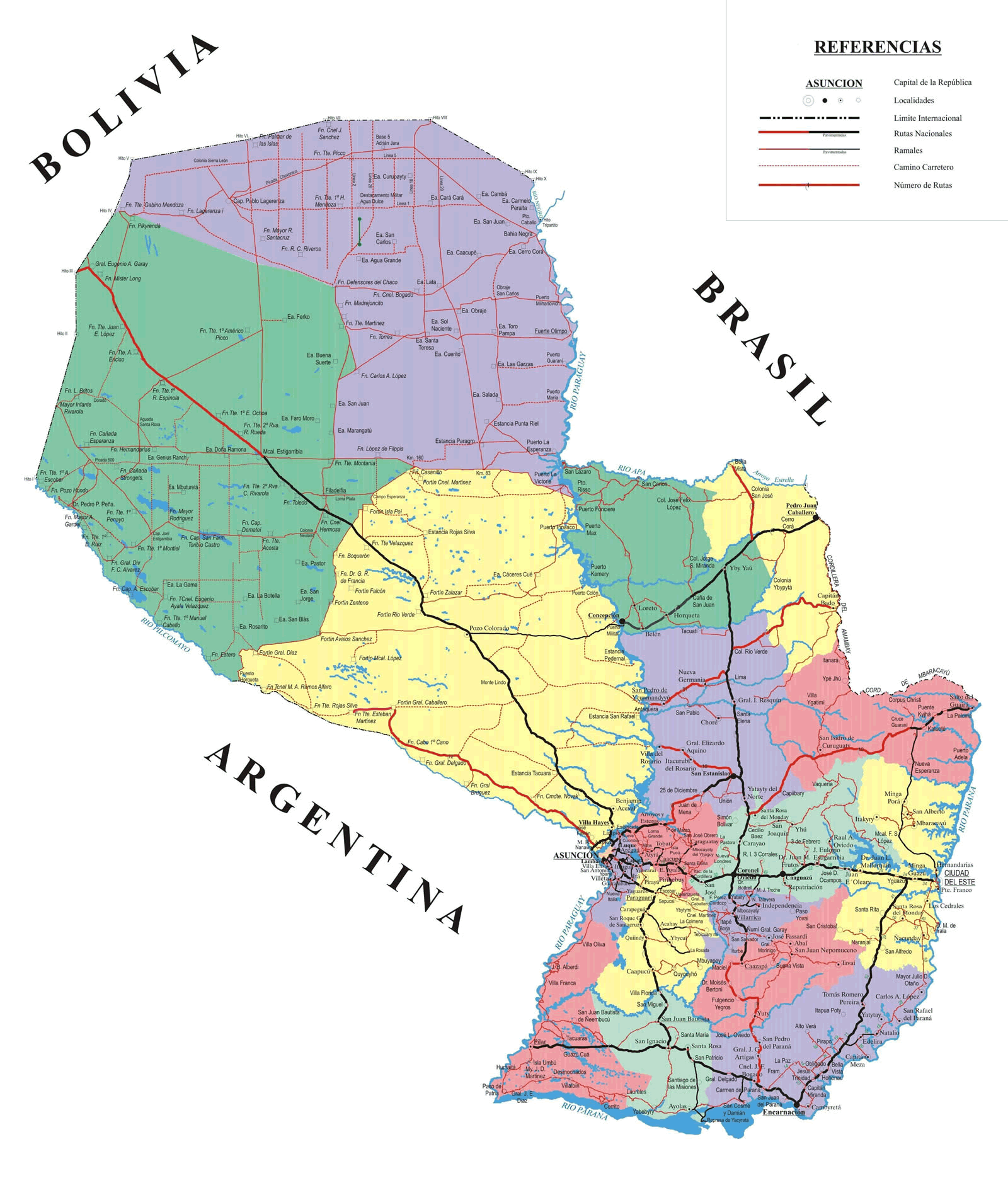 paraguay politique carte